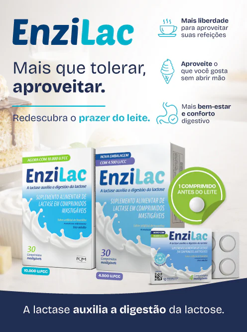 Enzilac: mais que tolerar, aproveitar. Redescubra o prazer do leite. A lactase auxilia a digestão da lactose.